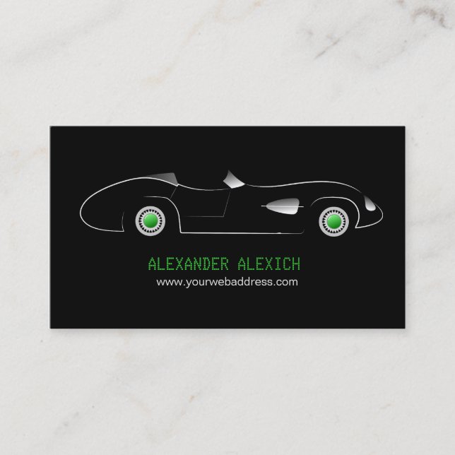 Black Simple Elegant Automotive Template Design Business Card (Front)