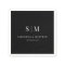 Black Simple Elegant Couple Initials Wedding