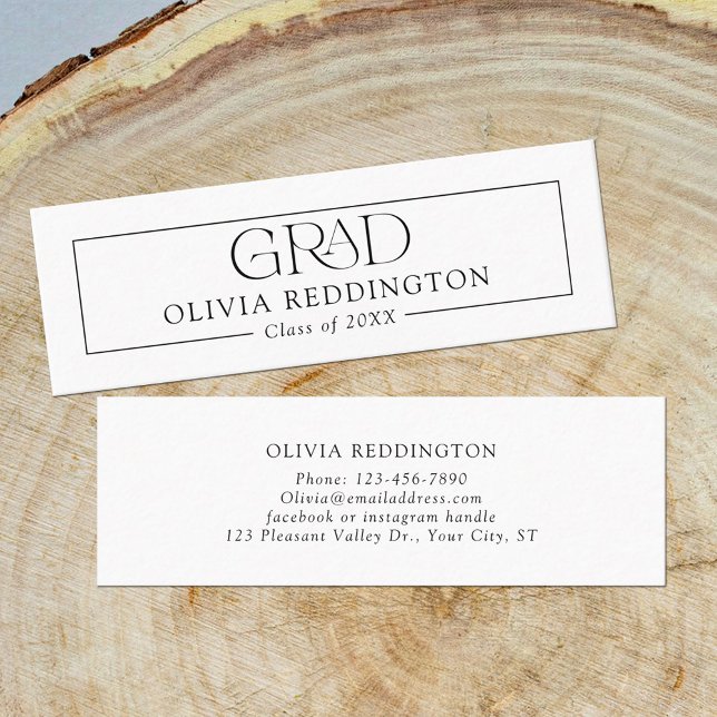 Black Simple Minimalist Graduate Name Card (Creator Uploaded)
