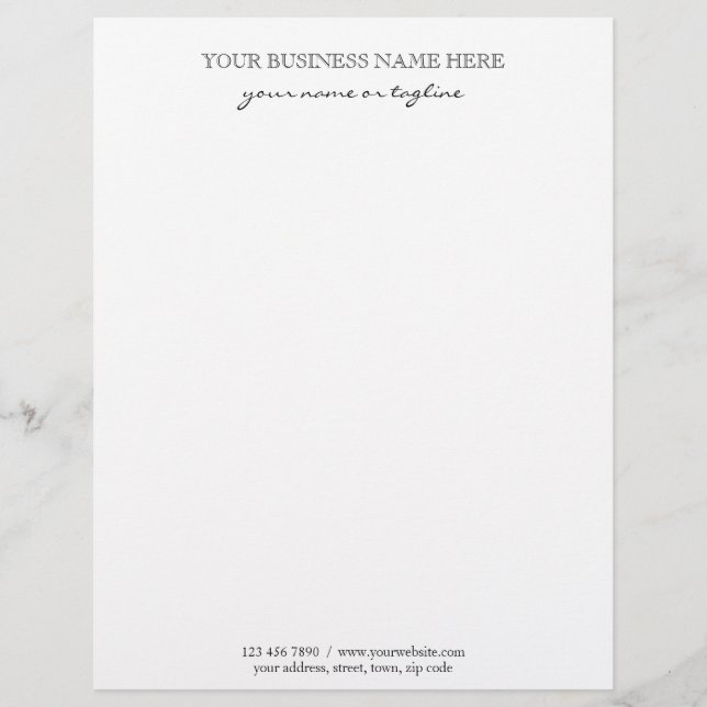 Black Simple Modern Elegant Custom Business    Letterhead (Front)