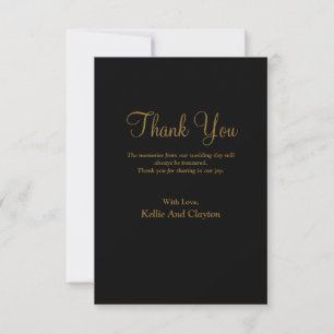 Black Simple Modern Type Thank You Card