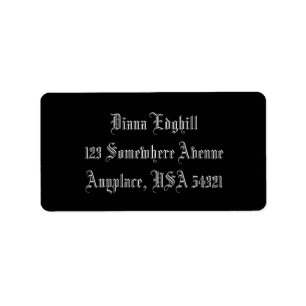 Black Simple Plain Address Labels