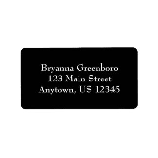 Black Simple Plain Return Address Labels