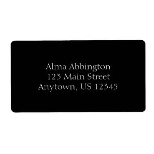 Black Simple Plain Shipping Labels