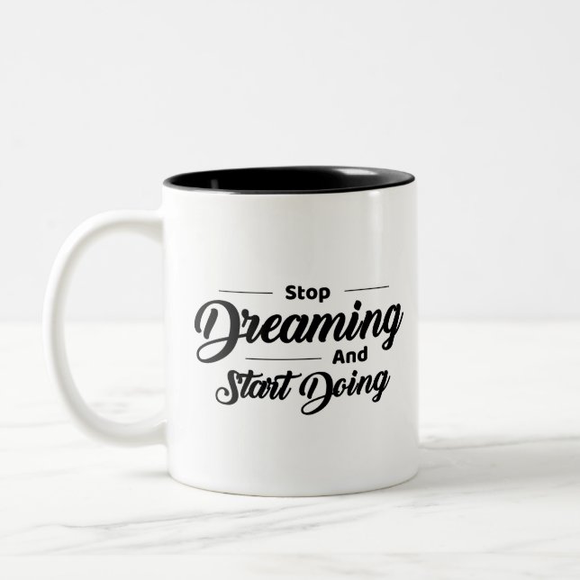 Black Simple Quotes Mug (Left)