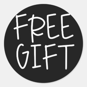 Black simple script free gift free sample stickers
