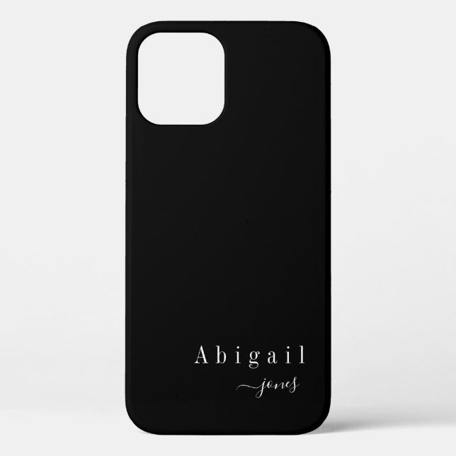 Black Simple Script Name elegant personalised Case-Mate iPhone Case (Back)