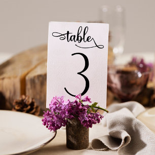 Black simple sign 3.5x5 table number Table 3