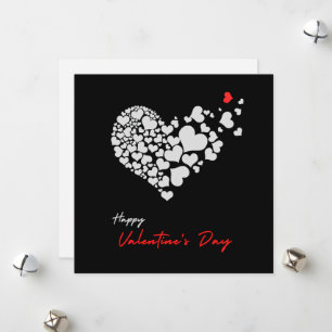 Black Simple Valentine´s Day Holiday Card