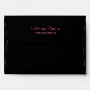 Black Simple Wedding Envelope