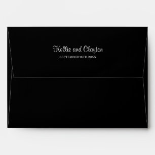Black Simple Wedding Envelope