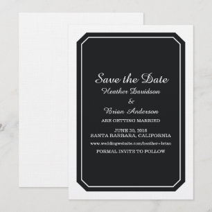 Black Simply Elegant Save the Date Invite