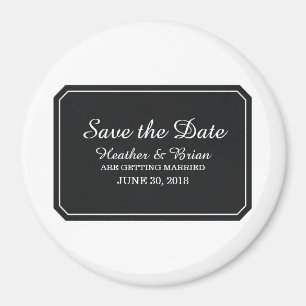Black Simply Elegant Save the Date Magnet
