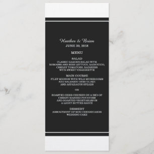 Black Simply Elegant Wedding Menu