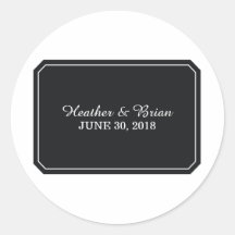 Black Simply Elegant Wedding Stickers