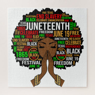 Black Sista Gal Melanin Woman Juneteenth Queen Jigsaw Puzzle