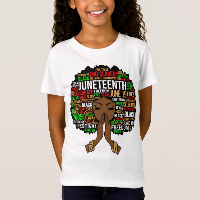 Black Sista Gal Melanin Woman Juneteenth Queen T-Shirt (Front)