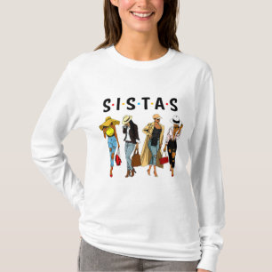 Black Sistas Queen Melanin African American Women  T-Shirt
