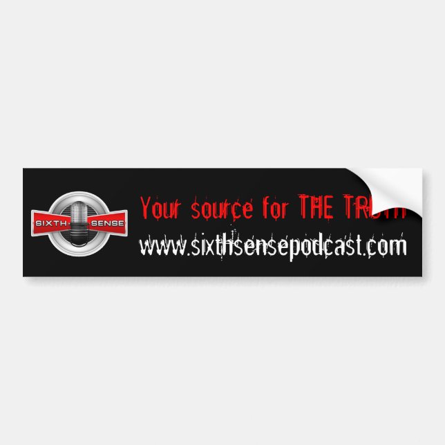 Black Sixth Sense Logo Bumper Sticker - Customised (Front)