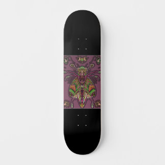 Black Skateboard with neon coloured insect