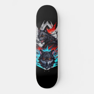 Black Skateboard WITH Wolves