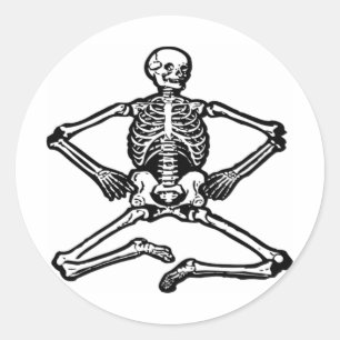 Black Skeleton Classic Round Sticker