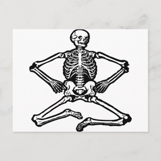 Black Skeleton Postcard (Front)
