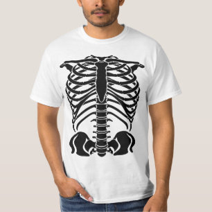 Black Skeleton Rib Cage T-Shirt