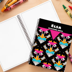 Black Sketchbook With Colourful Monkey Notebook