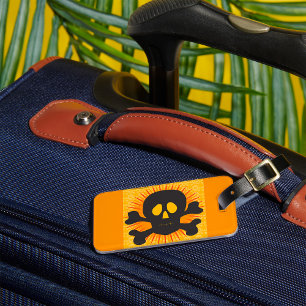 Black Skull And Crossbones  Luggage Tag