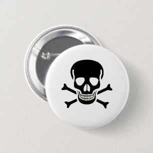 Black Skull button