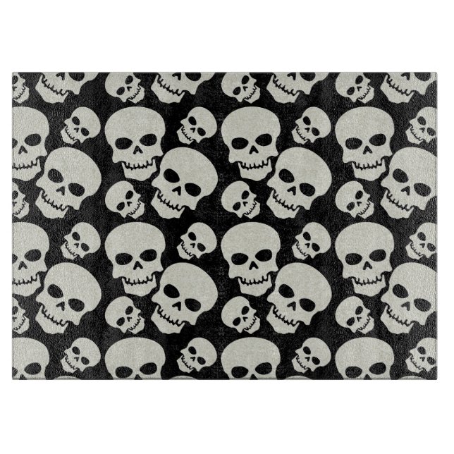 Black Skull Design Cutting Board (Front)