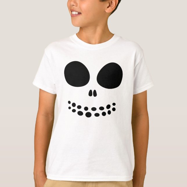 Black Skull Face Boys' Shirt (Front)