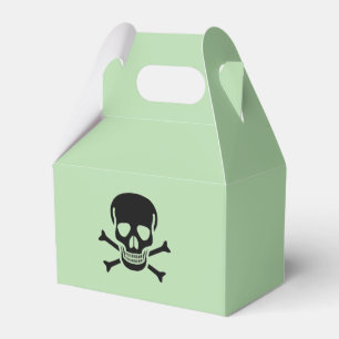Black Skull green gable favor boxes small
