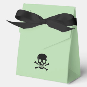 Black Skull green tent favour boxes large