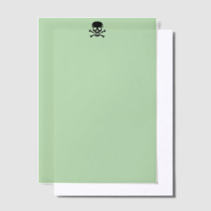 Black Skull green vellum papers Invitations