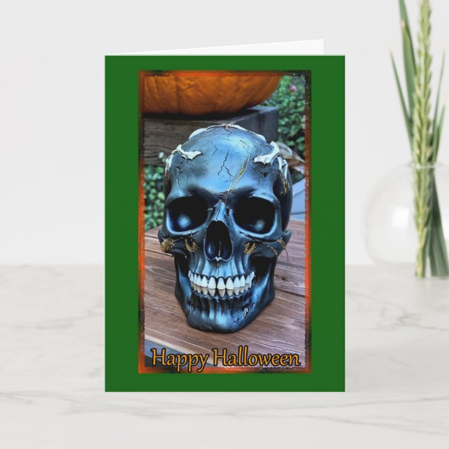 Black Skull Halloween Card (Front)
