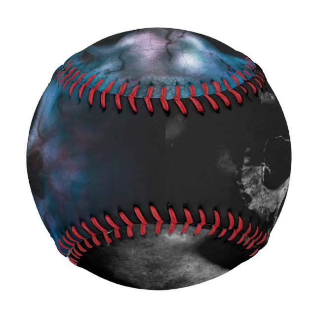 Black Skull Halloween Pattern Collectable ... Baseball (Front)