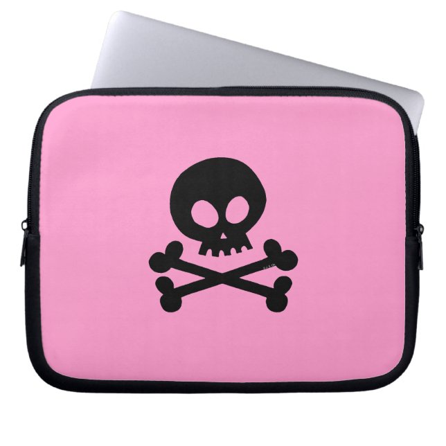 Black skull laptop sleeve (Front)