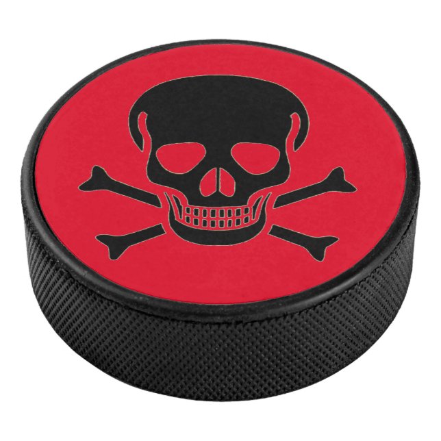 Black Skull red hockey puck (3/4)