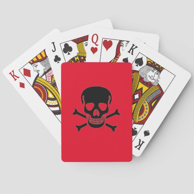 Black Skull red playing cards (Back)