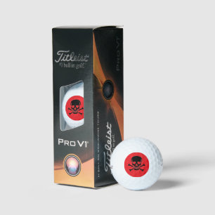 Black Skull red Titleist Pro VI golf balls 3 pack