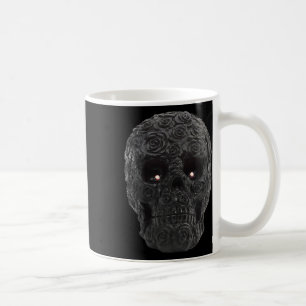 Black Skull Roses Gothic Floral Halloween Costume Coffee Mug
