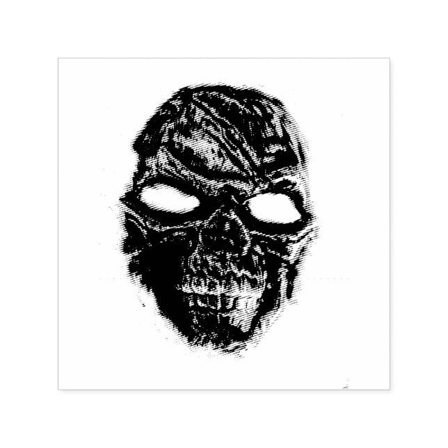 Black skull self-inking stamp (Design)