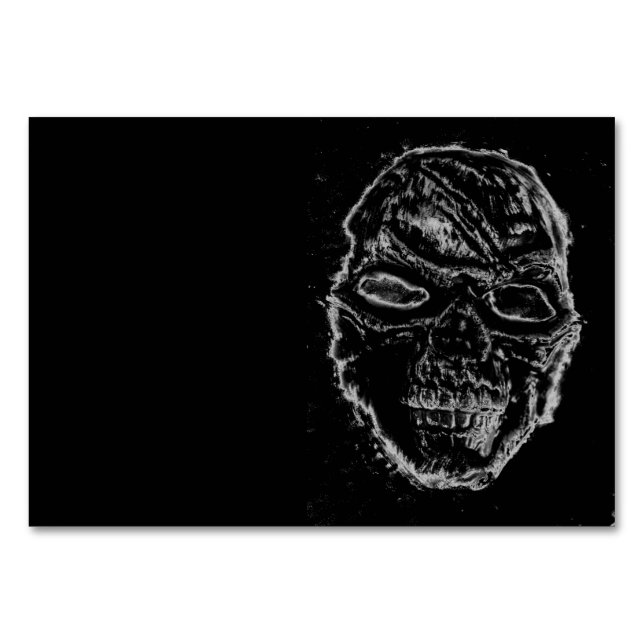 Black skull table number (Front)