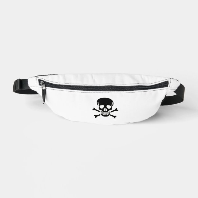 Black Skull white fanny pack (Front)