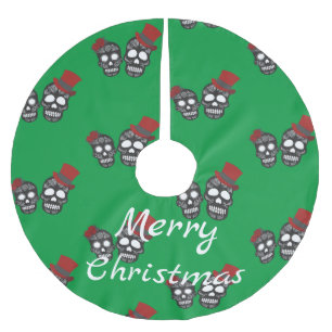 Black skulls Duo Thunder_Cove Brushed Polyester Tree Skirt