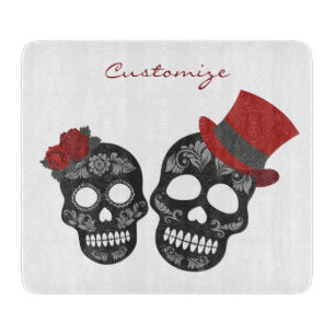 Black skulls Duo Thunder_Cove Cutting Board