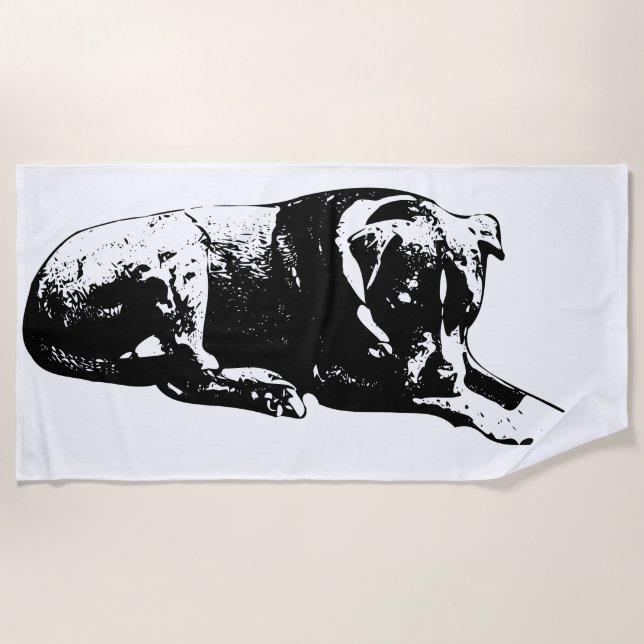 Black-Sky Dog Beach Towel (Front)