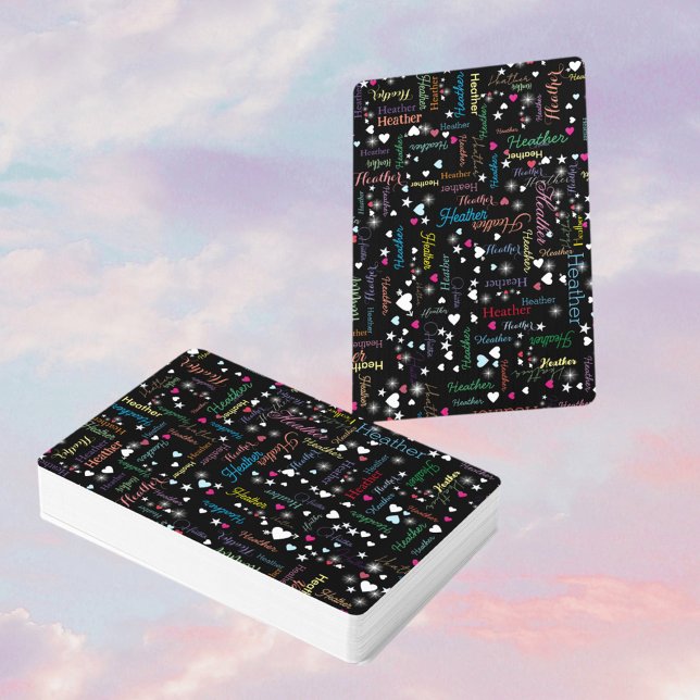 Black Sky Full of Hearts and Stars Modern Playing Cards (Creator Uploaded)